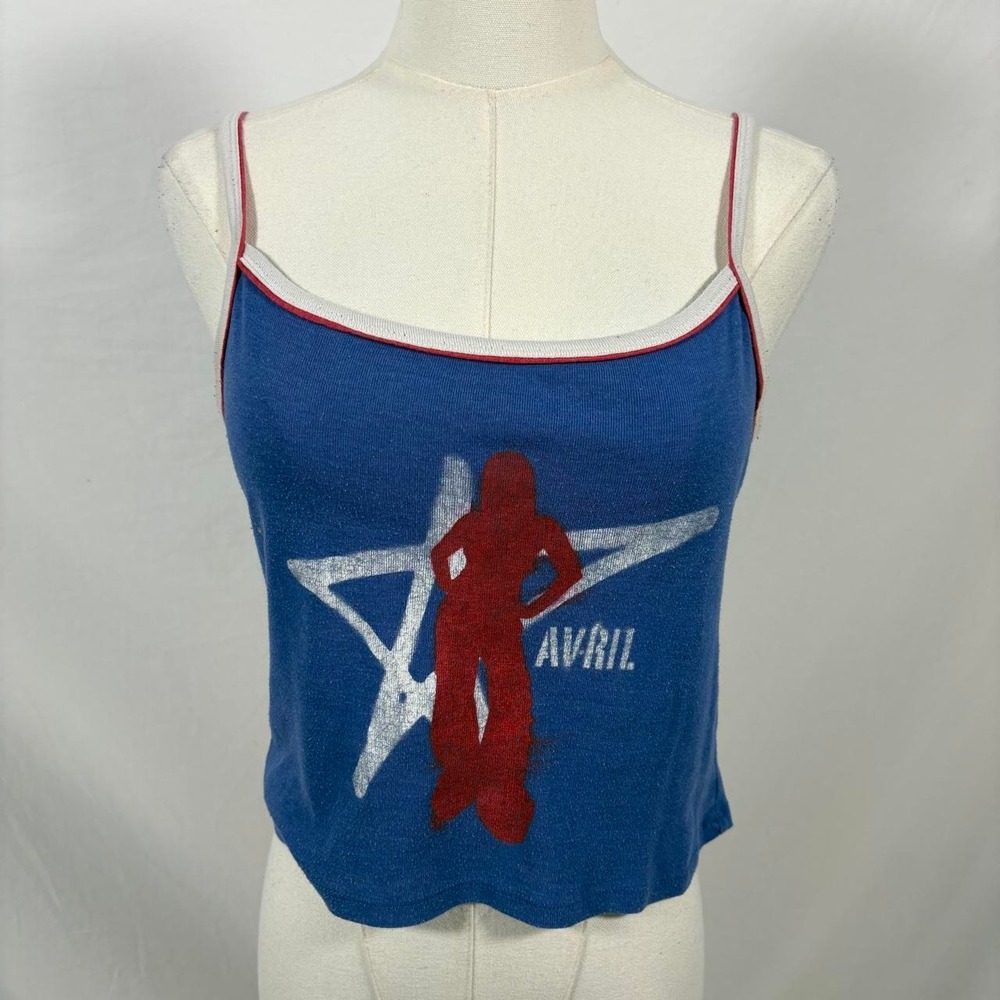 Avril Lavigne blue cami top size small  y2k music grunge